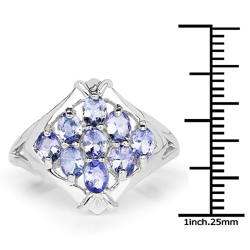 Bids.com 1.53 Carat Genuine Tanzanite .925 Sterling Silver Ring Rings