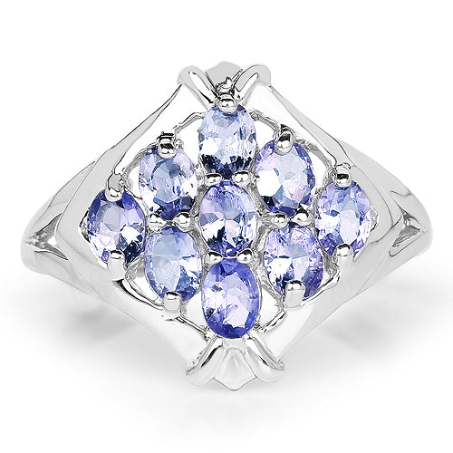 Bids.com 1.53 Carat Genuine Tanzanite .925 Sterling Silver Ring Rings