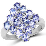 Bids.com 2.72 Carat Genuine Tanzanite .925 Sterling Silver Ring Rings