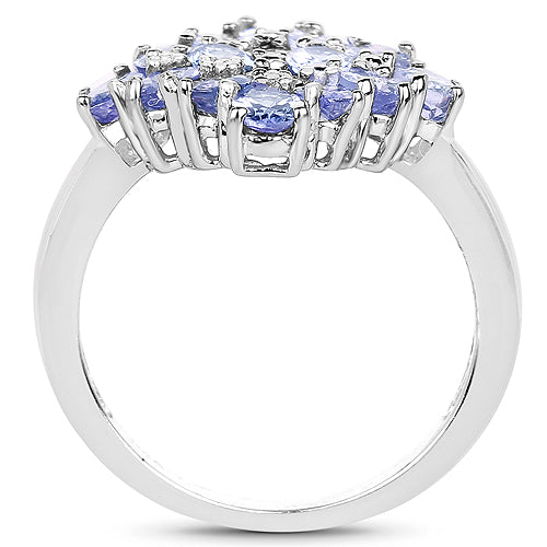 Bids.com 2.72 Carat Genuine Tanzanite .925 Sterling Silver Ring Rings