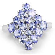 Bids.com 2.72 Carat Genuine Tanzanite .925 Sterling Silver Ring Rings