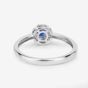 Bids.com 0.52 Carat Genuine Blue Sapphire and White Diamond 14K White Gold Ring Rings