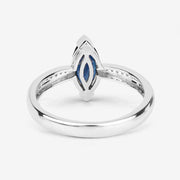 Bids.com 1.44 Carat Genuine Blue Sapphire and White Diamond 14K White Gold Ring Rings