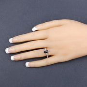 Bids.com 1.44 Carat Genuine Blue Sapphire and White Diamond 14K White Gold Ring Rings