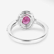 Bids.com 1.73 Carat Genuine Ruby and White Diamond 14K White Gold Ring Rings