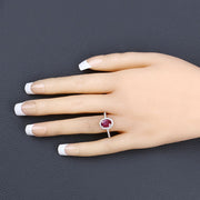 Bids.com 1.73 Carat Genuine Ruby and White Diamond 14K Yellow Gold Ring Rings