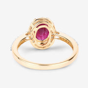 Bids.com 1.73 Carat Genuine Ruby and White Diamond 14K Yellow Gold Ring Rings