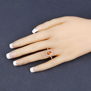 Bids.com 1.66 Carat Genuine Spessartite Garnet and White Diamond 14K Yellow Gold Ring Rings