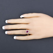 Bids.com 1.01 Carat Genuine Ruby and White Diamond 10K Yellow Gold Ring Rings