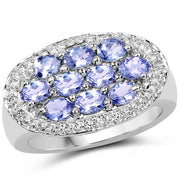 Bids.com 1.70 Carat Genuine Tanzanite .925 Sterling Silver Ring Rings