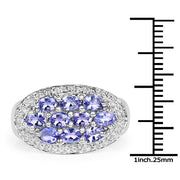 Bids.com 1.70 Carat Genuine Tanzanite .925 Sterling Silver Ring Rings