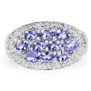 Bids.com 1.70 Carat Genuine Tanzanite .925 Sterling Silver Ring Rings