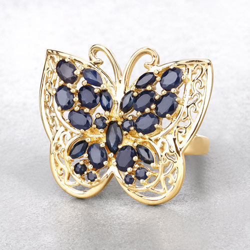 Bids.com 2.86 Carat Genuine Blue Sapphire .925 Sterling Silver Ring Rings