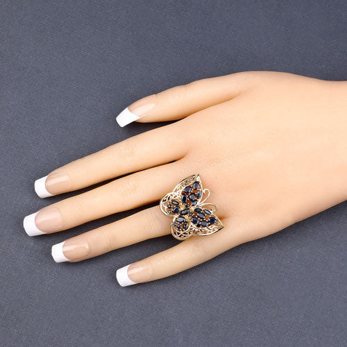 Bids.com 2.86 Carat Genuine Blue Sapphire .925 Sterling Silver Ring Rings