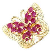 Bids.com 3.08 Carat Genuine Ruby .925 Sterling Silver Ring Rings