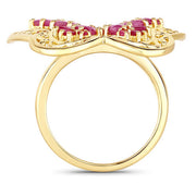Bids.com 3.08 Carat Genuine Ruby .925 Sterling Silver Ring Rings
