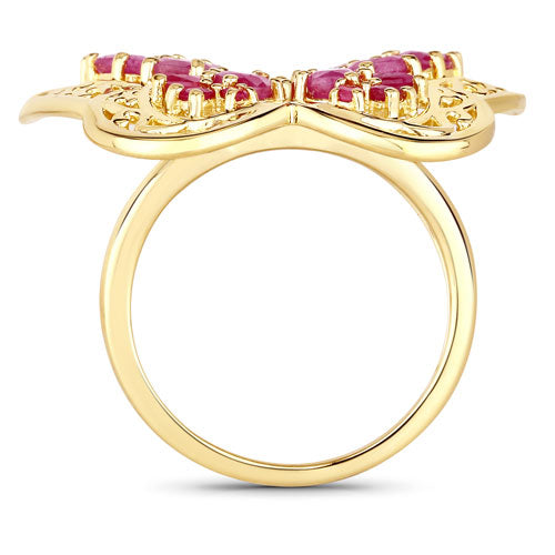 Bids.com 3.08 Carat Genuine Ruby .925 Sterling Silver Ring Rings
