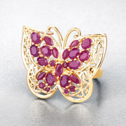 Bids.com 3.08 Carat Genuine Ruby .925 Sterling Silver Ring Rings
