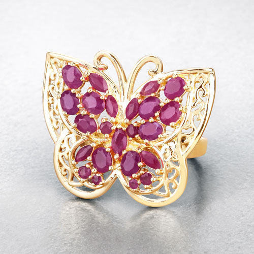 Bids.com 3.08 Carat Genuine Ruby .925 Sterling Silver Ring Rings