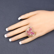 Bids.com 3.08 Carat Genuine Ruby .925 Sterling Silver Ring Rings