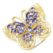 Bids.com 2.50 Carat Genuine Tanzanite .925 Sterling Silver Ring Rings