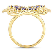 Bids.com 2.50 Carat Genuine Tanzanite .925 Sterling Silver Ring Rings