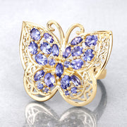 Bids.com 2.50 Carat Genuine Tanzanite .925 Sterling Silver Ring Rings