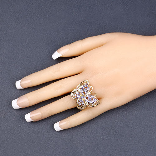 Bids.com 2.50 Carat Genuine Tanzanite .925 Sterling Silver Ring Rings