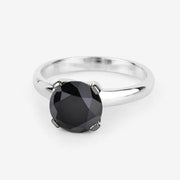 Bids.com 3.00 Carat Genuine Black Diamond 14K White Gold Ring Rings