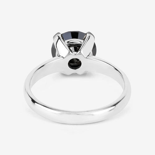 Bids.com 3.00 Carat Genuine Black Diamond 14K White Gold Ring Rings