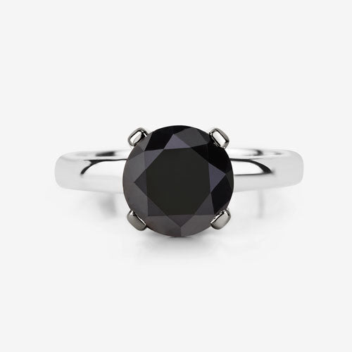 Bids.com 3.00 Carat Genuine Black Diamond 14K White Gold Ring Rings