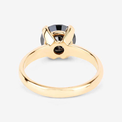 Bids.com 3.00 Carat Genuine Black Diamond 14K Yellow Gold Ring Rings