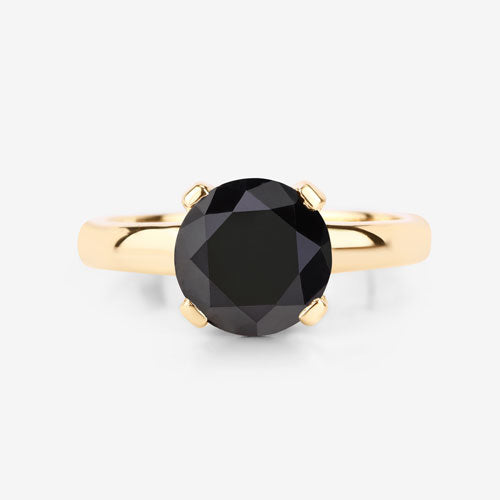 Bids.com 3.00 Carat Genuine Black Diamond 14K Yellow Gold Ring Rings