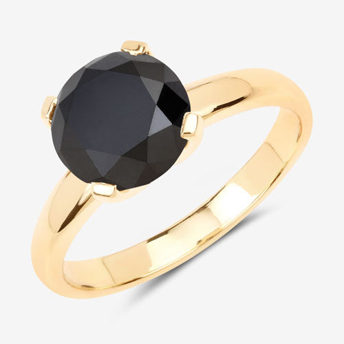 Bids.com 3.00 Carat Genuine Black Diamond 14K Yellow Gold Ring Rings