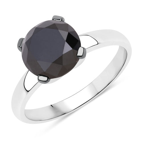 Bids.com 3.00 Carat Genuine Black Diamond 14K White Gold Ring Rings