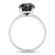 Bids.com 3.00 Carat Genuine Black Diamond 14K White Gold Ring Rings