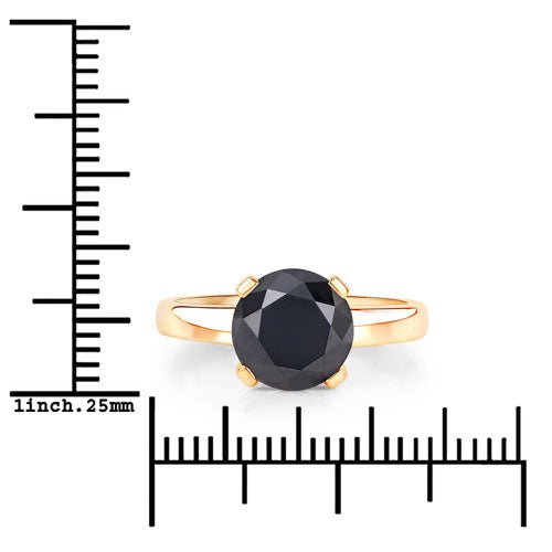 Bids.com 3.00 Carat Genuine Black Diamond 14K Yellow Gold Ring Rings