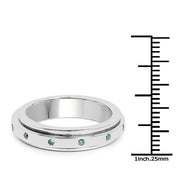 Bids.com 0.14 Carat Genuine Blue Diamond .925 Sterling Silver Ring Rings