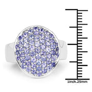 Bids.com 2.00 Carat Genuine Tanzanite .925 Sterling Silver Ring Rings