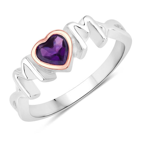 Bids.com 0.43 Carat Genuine Amethyst .925 Sterling Silver Ring Rings