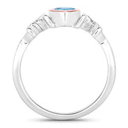 Bids.com 0.52 Carat Genuine Swiss Blue Topaz .925 Sterling Silver Ring Rings