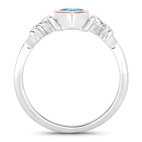 Bids.com 0.52 Carat Genuine Swiss Blue Topaz .925 Sterling Silver Ring Rings