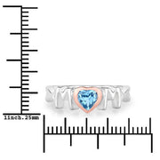 Bids.com 0.52 Carat Genuine Swiss Blue Topaz .925 Sterling Silver Ring Rings