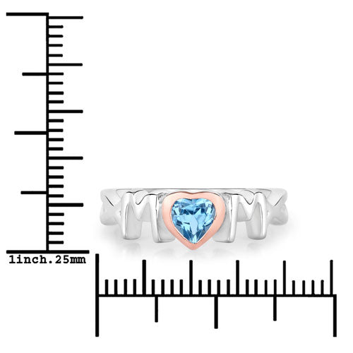 Bids.com 0.52 Carat Genuine Swiss Blue Topaz .925 Sterling Silver Ring Rings