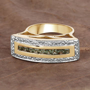 Bids.com 1.08 Carat Genuine Green Sapphire .925 Sterling Silver Ring Rings
