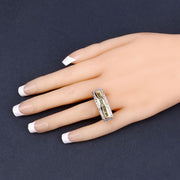 Bids.com 1.08 Carat Genuine Green Sapphire .925 Sterling Silver Ring Rings