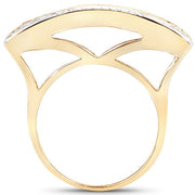 Bids.com 1.08 Carat Genuine Yellow Sapphire .925 Sterling Silver Ring Rings