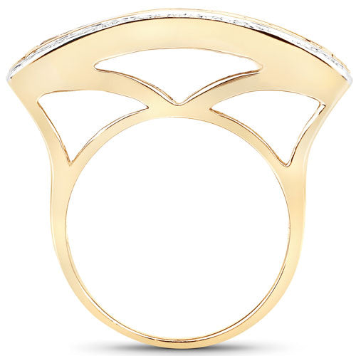Bids.com 1.08 Carat Genuine Yellow Sapphire .925 Sterling Silver Ring Rings