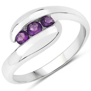 Bids.com 0.54 Carat Genuine Amethyst .925 Sterling Silver Ring Rings