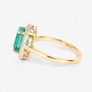 Bids.com 1.62 Carat Genuine Ethiopian Emerald and White Diamond 14K Yellow Gold Ring Rings